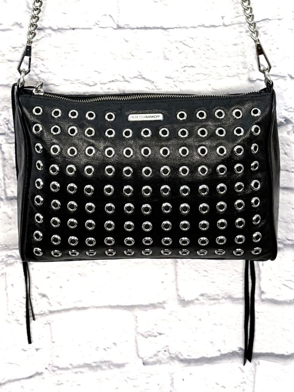 Rebecca Minkoff Black Eyelet Rocker Crossbody Bag